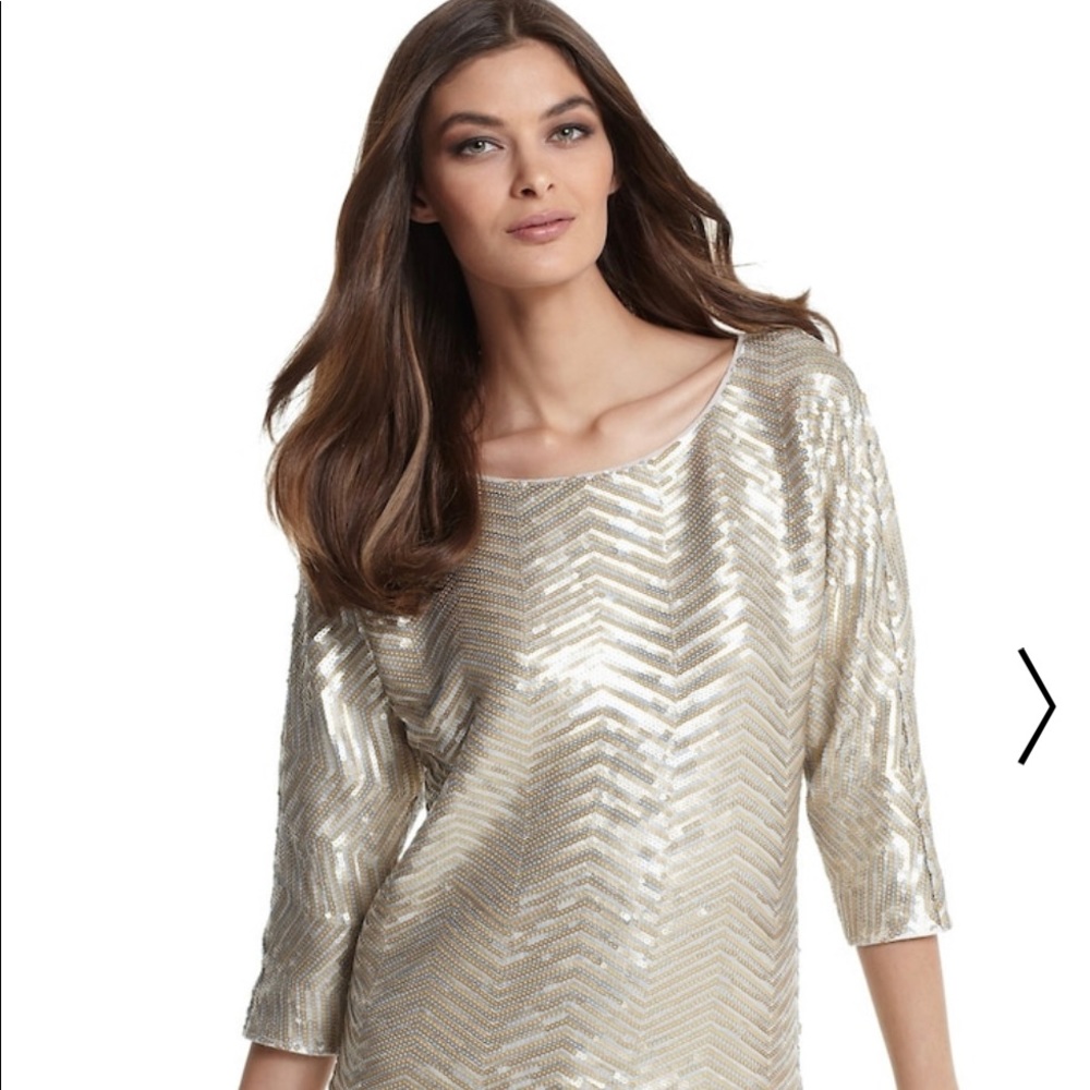 🌸White House Black Market sequin chevron top